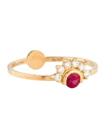 Pre-owned Nouvel Heritage 18k Spinel & Diamond Mystic Cocktail Ring In Multi