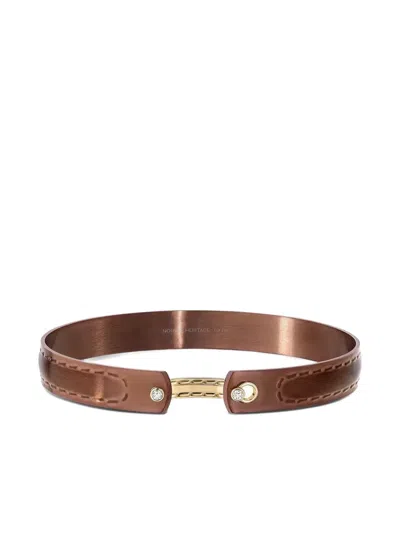 Nouvel Heritage 18k Yellow Gold And Titanium On The Rocks Mood Diamond Bangle In Brown