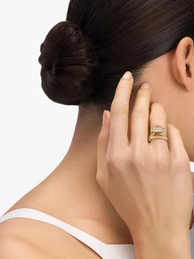 Nouvel Heritage Latch Diamond Ring In Gold