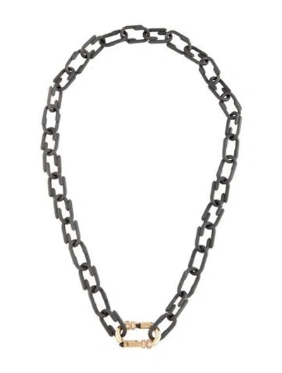 Pre-owned Nouvel Heritage Titanium Diamond Try Me Chain Necklace, 18" In Multicolor