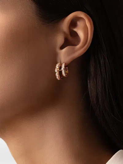 Nouvel Heritage Under The Stars Diamond Hoop Earrings In Gold