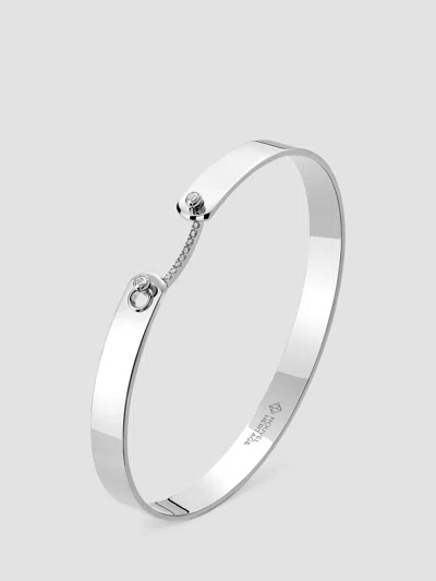 Nouvel Heritage Women's Mood Business Meeting 18k White Gold & 0.11 Tcw Diamond Bangle In Silver