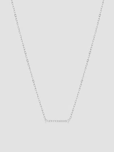 Nouvel Heritage Women's Mood Business Meeting 18k White Gold & 0.12 Tcw Diamond Bar Pendant Necklace In Silver