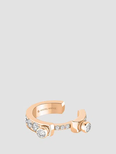 Nouvel Heritage Women's Mood Eternity Tuxedo 18k Rose Gold & 0.27 Tcw Diamond Single Ear Cuff