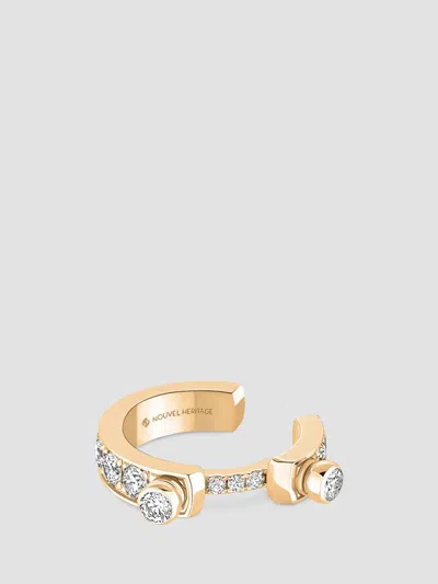 Nouvel Heritage Women's Mood Eternity Tuxedo 18k Yellow Gold & 0.27 Tcw Diamond Single Ear Cuff