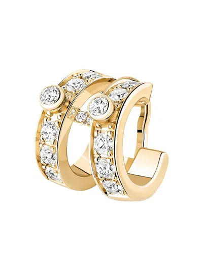 Nouvel Heritage Women's Mood Eternity Tuxedo 18k Yellow Gold & 0.39 Tcw Diamond Single Ear Clip