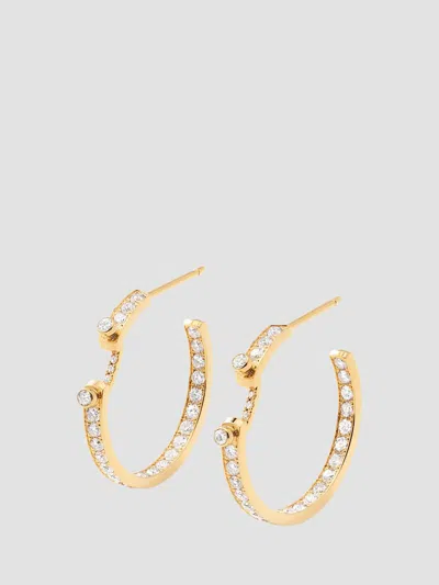 Nouvel Heritage Women's Mood Eternity Tuxedo 18k Yellow Gold & 1.58 Tcw Diamond Hoop Earrings