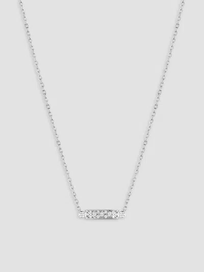 Nouvel Heritage Women's Mood Parisian Stroll 18k White Gold & 0.15 Tcw Diamond Lattice Pendant Necklace In Silver