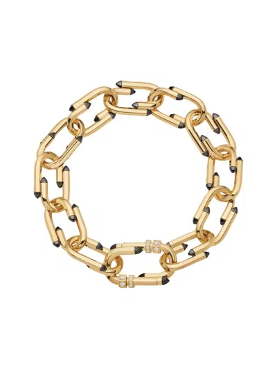 Nouvel Heritage Women's Try Me 18k Yellow Gold, Black Onyx & 0.026 Tcw Diamond Bracelet