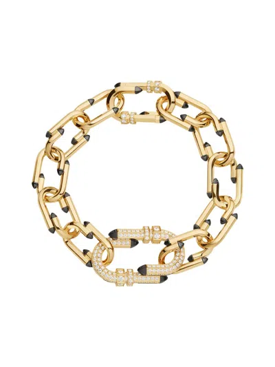 Nouvel Heritage Women's Try Me Paved 18k Yellow Gold, Black Onyx & 3.15 Tcw Diamond Bracelet