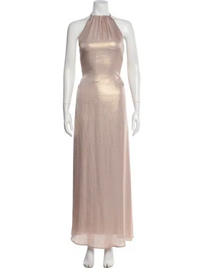 Pre-owned Nouvelle Amsale Halterneck Long Dress In Neutral