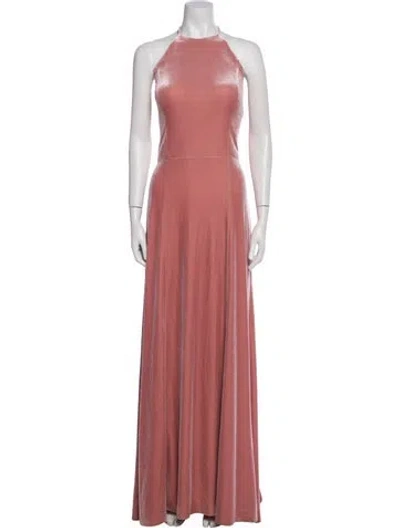 Pre-owned Nouvelle Amsale Halterneck Long Dress In Pink