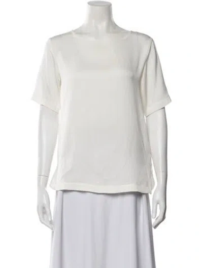 Pre-owned Nouvelle Amsale Silk Bateau Neckline T-shirt In Neutral
