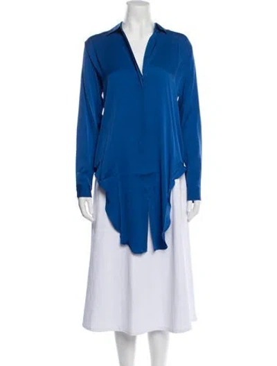Pre-owned Nouvelle Amsale Silk Top In Blue
