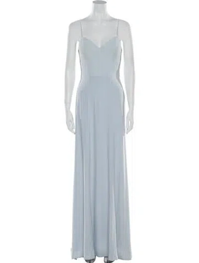 Pre-owned Nouvelle Amsale V-neck Long Dress In Blue