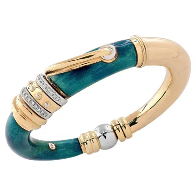 Pre-owned Nouvelle Bague Enamel & Diamond Bangle In Multi