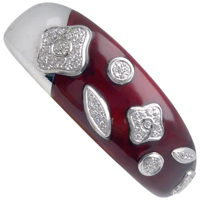 Pre-owned Nouvelle Bague La  18 Karat White Gold, 1.00 Carat Diamond And Enamel Bracelet