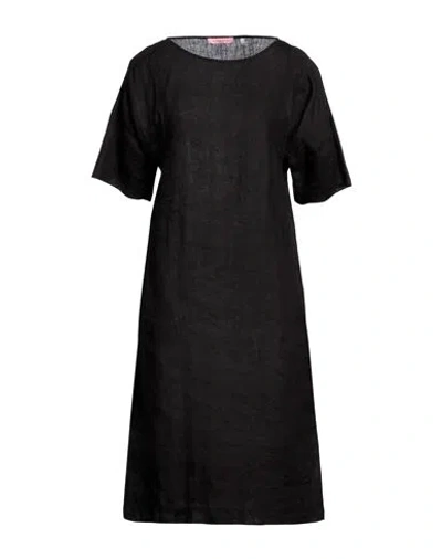 Nouvelle Femme Woman Midi Dress Black Size 6 Linen
