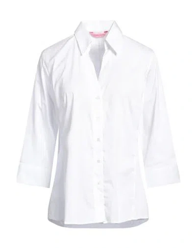 Nouvelle Femme Woman Shirt White Size 14 Cotton, Polyamide, Elastane