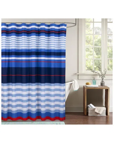 Nouvelle Home Harbor Stripe Shower Curtain In Blue