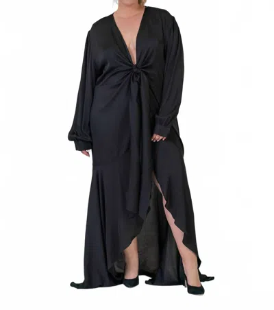 Nouvelle Silk95five Ananda Long Dress - Plus In Black