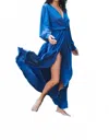 Nouvelle Silk95five Ananda Long Dress In Imperial Blue In Blue
