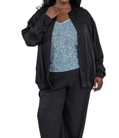 Nouvelle Silk95five Brooklyn Bomber Jacket In Black