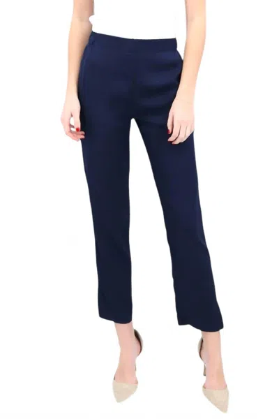 Nouvelle Silk95five Frankfurt Fitted Pants In Navy In Blue