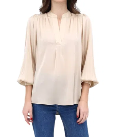 Nouvelle Silk95five Madras Blouse In Almondine In Beige