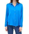 Nouvelle Silk95five Monte Carlo Blouse In Azure Blue In Blue