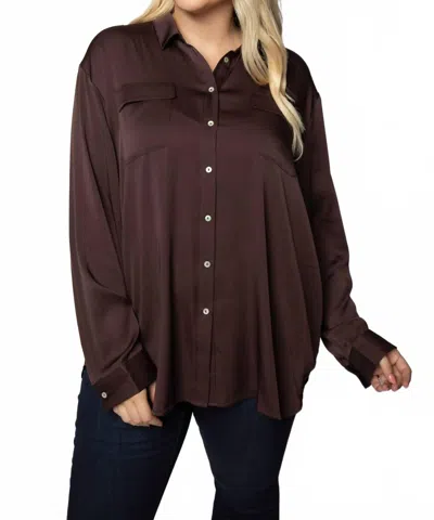 Nouvelle Silk95five Monte Carlo Silk Shirt - Plus In Chocolate In Red