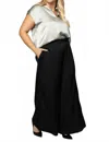 Nouvelle Silk95five Queensland Wide Leg Pants - Plus In Black In Black