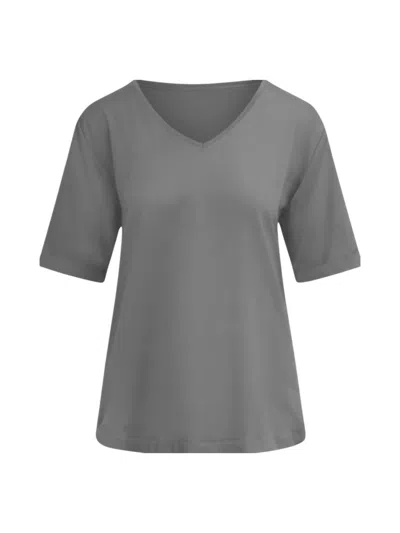 Nouvelle Silk95five Women's Berlin V Top In Steel Grey In Gray