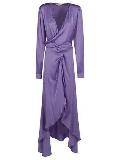 Nouvelle/silk95five Long Silk Dress In Lilac
