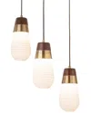 Nova Lighting Sunset Three Light Pendant In Metallic
