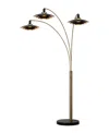 Nova Of California Rancho Mirage 3-light Arc 84in Floor Lamp With Dimmer Switch In Black