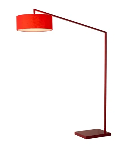 Nova Of California 87" Metal Stretch Chairside Arc Floor Lamp In Red