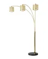 Nova Of California 90" Metal Marilyn 3 Light Arc Floor Lamp In Gold