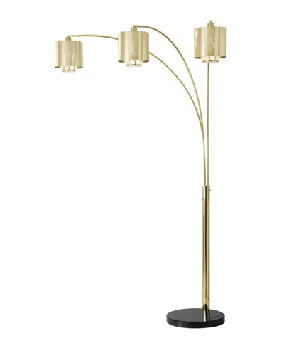 Nova Of California 90" Metal Marilyn 3 Light Arc Floor Lamp In Gold
