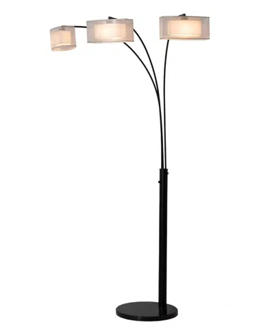 Nova Of California Amarillo 84" 3 Light Switch Arc Floor Lamp In Matte Black