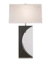 Nova Of California Half Moon 30" Switch Table Lamp In Charcoal Gray Wood,brushed Nickel