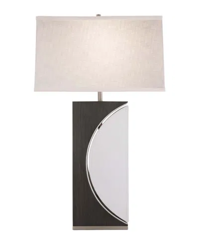 Nova Of California Half Moon 30" Switch Table Lamp In Charcoal Gray Wood,brushed Nickel