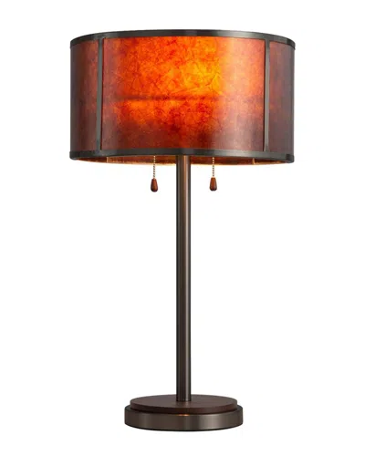 Nova Of California Layers Natural Mica Table Lamp With Dual Pull Chair Switch In Brown