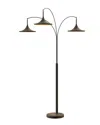 Nova Of California Lodi 3-light Arc Floor Lamp In Black