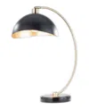 Nova Of California Luna Bella 27" Switch Table Lamp In Matte Black,gold-leaf Shade