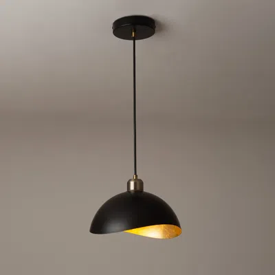 NOVA OF CALIFORNIA LUNA BELLA PENDANT LIGHT SMALL - MATTE BLACK, WEATHERED BRASS