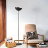 Nova Of California Luna Bella Torchiere Floor Lamp - Matte Black & Gold-leaf Shade, Weathered Brass, Black Marble Base,