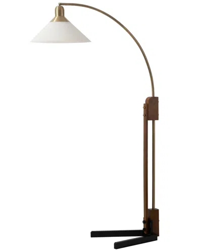 Nova Of California Melmar Chairside Arc Floor Lamp With Dimmer Switch In Brown