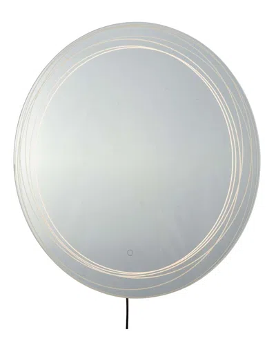 Nova Of California Mojave 36in Round Backlit Led Wall Mirror In Brown