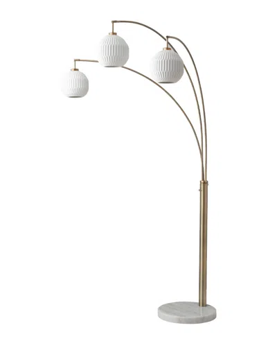Nova Of California Moraga 3 Light Arc Floor Lamp In White